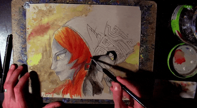 Watch An Artist Bring Twilight Princess' Midna To Watercolor Life