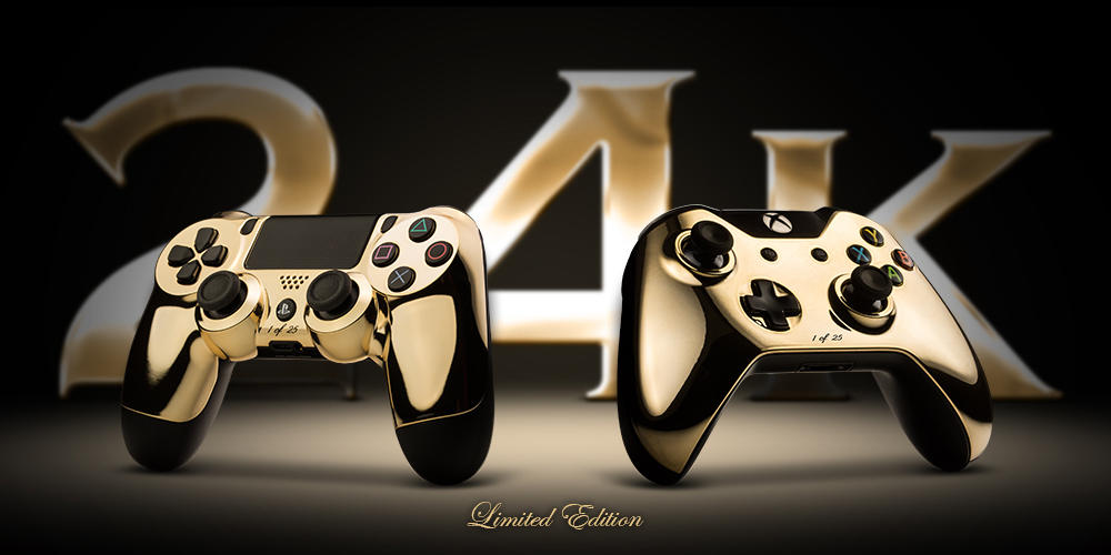 Check Out These 24 Karat Gold Xbox One And PS4 Controllers