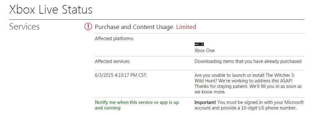 The Witcher 3 Isn't Working on Xbox One Right Now [UPDATE]