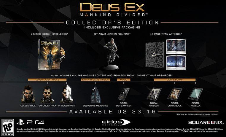 Deus Ex: Mankind Divided CE Comes with 9-Inch Adam Jensen Figure