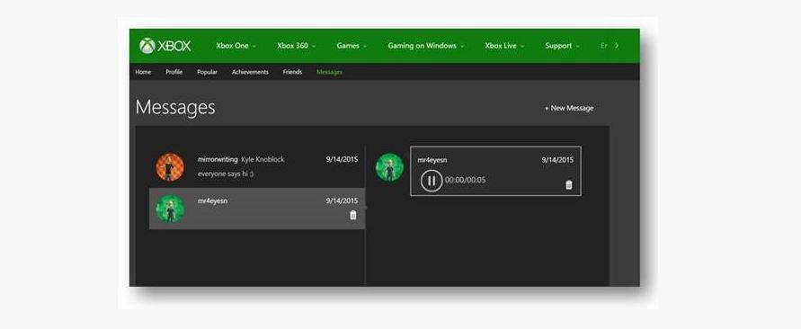 Xbox.com Now Lets You Listen to Voice Messages