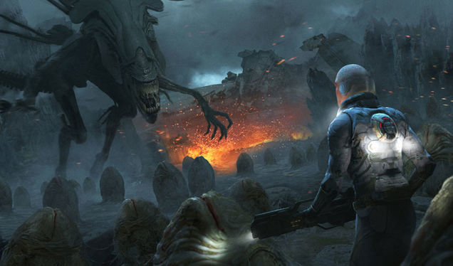 Aliens vs Dude Who Is About To Get Eaten