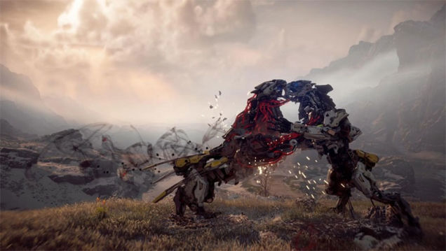 Horizon Zero Dawn Has A Dinosaur Fight Club