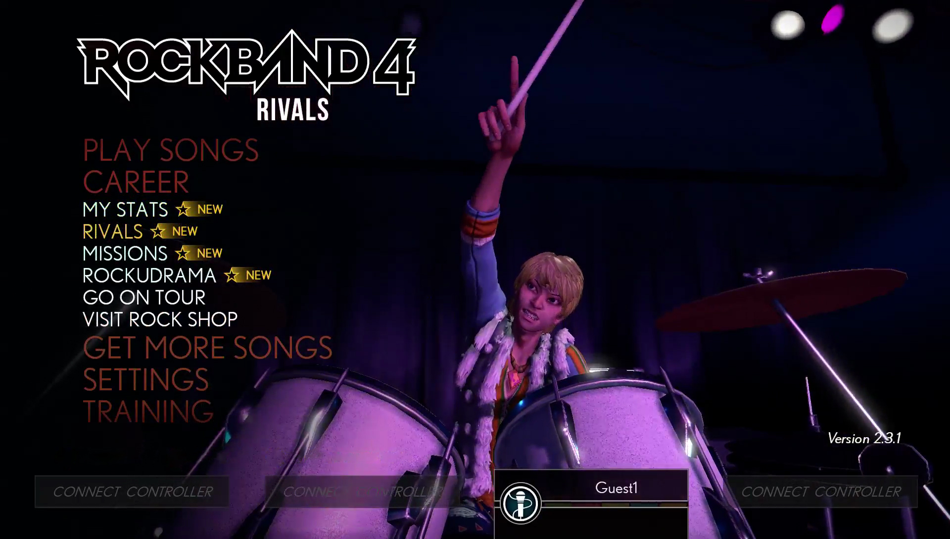 Rock Band 4 Rivals Main Menu